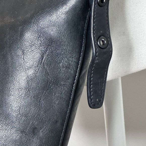 Vintage Coach Leather Legacy Bucket Bag Duffle Tote Black Soft Signature Lining - Picture 5 of 15